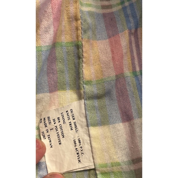 Vintage HABAND FOR HER Jacket White PVC Rain Coat & Flannel Lined Size L - Picture 7 of 10